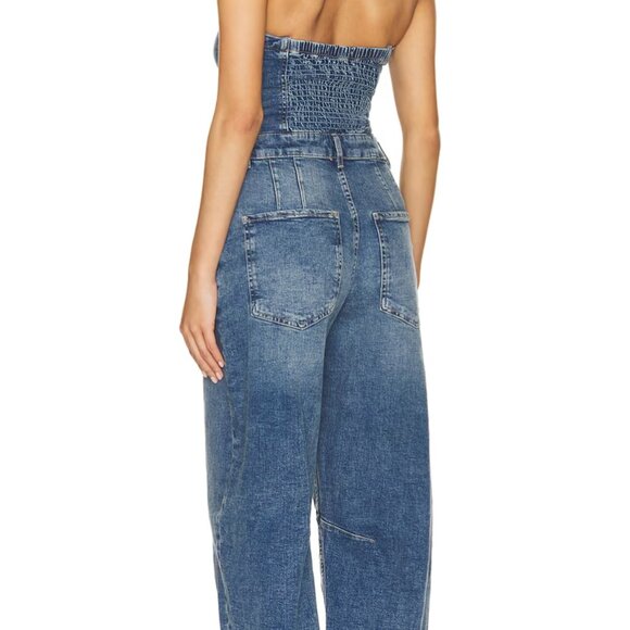 NWT Free People We The Free Je Suis Pret Barrel Jumpsuit Denim $148 - Picture 4 of 15